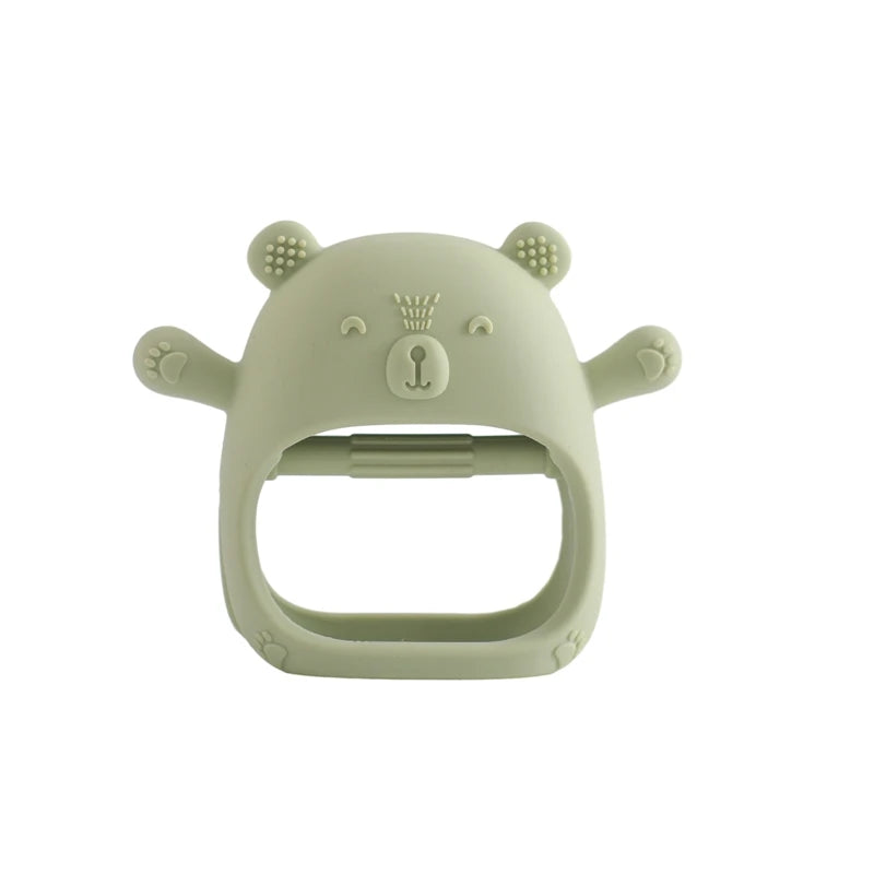 Baby Teether Gloves Kids Cartoon Bear Teething Silicone Dental Care Gums Anti-Eating Hand Molar Stick BPA Free Baby Accessorie