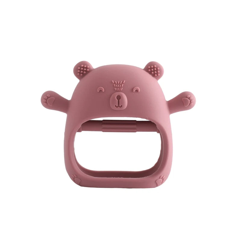 Baby Teether Gloves Kids Cartoon Bear Teething Silicone Dental Care Gums Anti-Eating Hand Molar Stick BPA Free Baby Accessorie