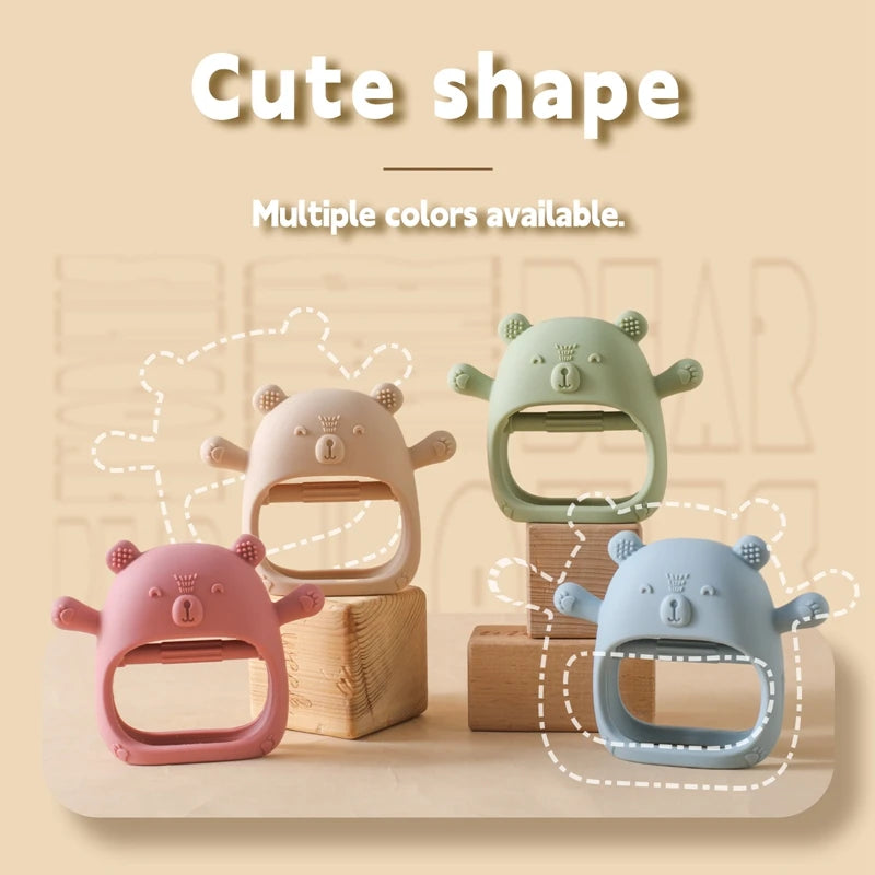 Baby Teether Gloves Kids Cartoon Bear Teething Silicone Dental Care Gums Anti-Eating Hand ​Molar Stick BPA Free ​Baby Accessorie